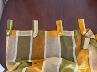 Zavjesa s omčama narančasto/zelena/bež 210x300