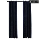 Zavjese za zamračivanje 2 kom baršunaste crne 140 x 225 cm - Crna 140