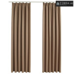 Zavjese za zamračivanje s kukama 2 kom bež 140 x 225 cm - Sivo-smeđa 1