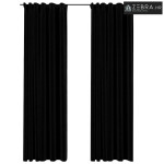 Zavjese za zamračivanje s kukama 2 kom crne 140 x 245 cm - Crna 140 x