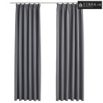 Zavjese za zamračivanje s kukama 2 kom sive 140 x 245 cm - Siva 140 x