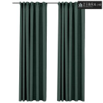 Zavjese za zamračivanje s kukama 2 kom zelene 140 x 245 cm - Zelena 14