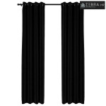 Zavjese za zamračivanje s prstenima 2 kom crne 140 x 245 cm - Crna 140