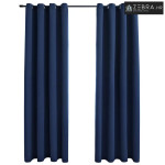 Zavjese za zamračivanje s prstenima 2 kom plave 140 x 175 cm - Plava 1