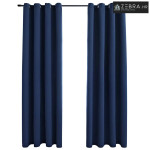 Zavjese za zamračivanje s prstenima 2 kom plave 140 x 245 cm - Plava 1