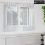 Voile zavjesa 2 kom. Svjetlosiva 140 x 140 cm Poliester - Svjetlosiva