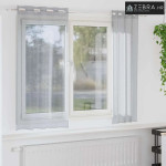 Voile zavjesa 2 kom. Tamnosiva 140 x 175 cm Poliester - Tamnosiva 140