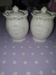2x Keramičke shabby posude za kavu i sol