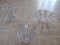 Kristalne posude, kristalna vaza, zdjela i košara