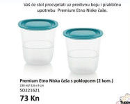 Tupperware Premium Etno niska čaša s poklopcem 230 ml set