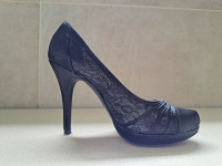 Crne cipele salonke čipka