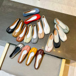 Maison Margiela mokasine polubotke ženske baletanke, koža, Cipele