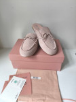 Miu Miu mokasine polubotke ženske baletanke loafers, koža, Cipel