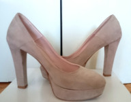 Ženske cipele - BEŽ brušena koža br.39 - POVOLJNO!