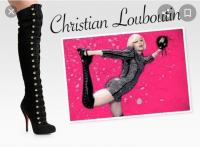 Crne kožne čizme preko koljena Christian Louboutin 37