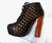 Malien ženske crne kožne čizme/platformke