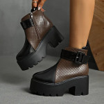 Ženske debele čizme s platformom - Debele 9 cm/3,5" čizme s platformom