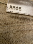 Smeđe oker vel 36 BRAX koža izgled hlace jeans kroj s elastinom NOVO