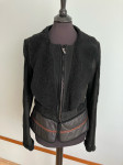 Crna kožna dizajnerska jakna vel.36