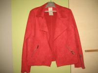 CRVENA BRUŠENA JAKNA VEL. 42 i vel. 40 - NOVO