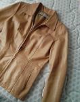 Talijanska jakna od prave kože, boje konjaka (svijetla), vel. 38