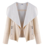 Ženska bež kožna asimetrična jakna (nenošeno)