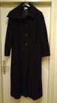 Ženski crni kaput od čiste vune - veličina 44