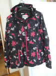 Jakna br.42 crno-roza topla sa kapuljačom