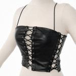 Crni korzet top s vezanjem – zavodljiv i elegantan