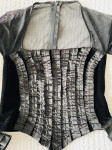 Korzet M top crni D&G look-  baršun i prozirni rukav NOVO