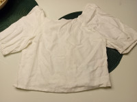 LANENA BIJELA MAJICA -  BLUZA VEL. 36 - NOVO