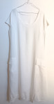Ljetna bijela haljina od lana 42 44