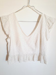 Ljetni bijeli crop top ažur  S 36