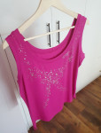 Ružičasto srebrna ljetna majica bez rukava, vel XL