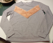 SIVA MAJICA S KRZNENIM DETALJEM vel.M - NOVO