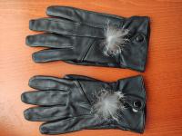 Zenske crne kozne rukavice velicina S