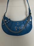 Plava crossbody/shoulder torbica s lancem • Soya • trendi Y2K stil