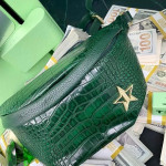 Jeffree Star zelrna torbica za oko struka kroko uzorka Blood money
