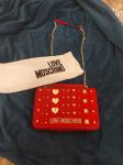 Love Moschino torba nova crveno zlatna, dugi remen, dustbag