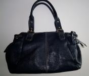 Tamnoplava talijanska torba od prave kože, kvalitetna - SNIŽENO!