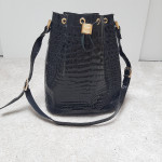 Torba crna lakirana kroko koža