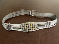 Remen kožni bijeli dužina 90 cm