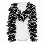 Prodajem spiralni fancy šal ručno izrađen - crni s bijelim mucekima