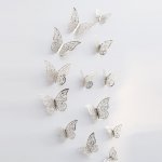 3D leptiri srebrni