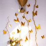 3D leptiri zlatni - efekt ogledala