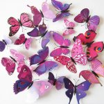 3D naljepnica za zid - leptiri ljubičasti