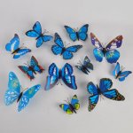 3D naljepnica za zid - leptiri plavi šareni