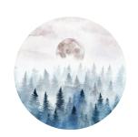 Atraktivna naljepnica za zid 100x100 cm - slika planina i mjeseca