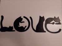 Natpis LOVE mačke