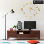 325151 3D Wall Clock Modern Design Gold 100 cm XXL - Zlatno